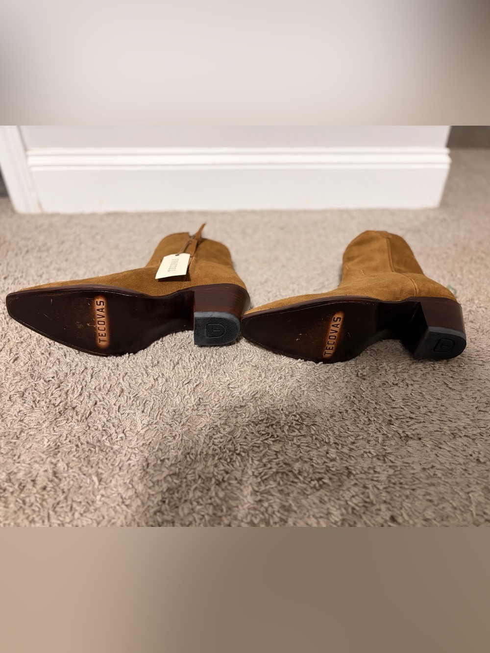 Tecovas Tan Suede Western Ankle Boots - Picture 3 of 4
